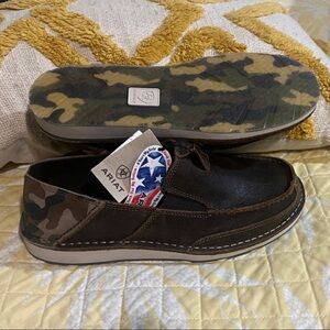 Ariat Women Cruiser Dark Brown and Camo Slip-On Loafers